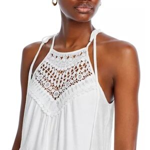 AQUA Crochet Halter Maxi Dress